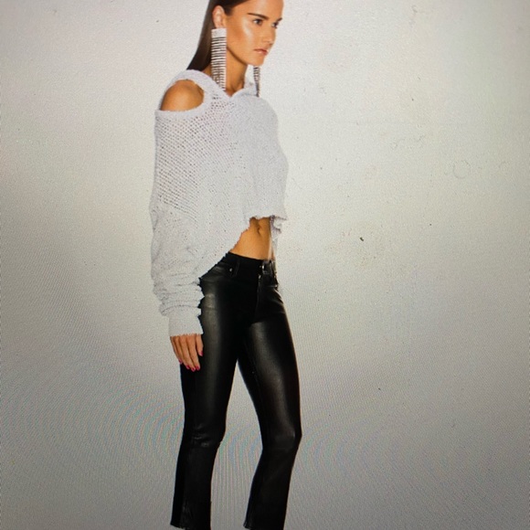 Ben Taverniti Unravel Project lilac grey cutout cropped sweater - Picture 3 of 5